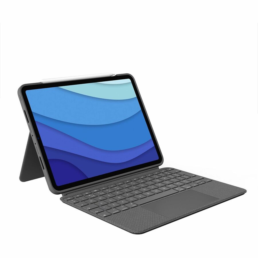 Logitech - Combo Touch iPad Pro 11" (1st, 2nd, and 3rd Generation) Keyboard Case, Backlit Keyboard, Trackpad - Oxford Gray