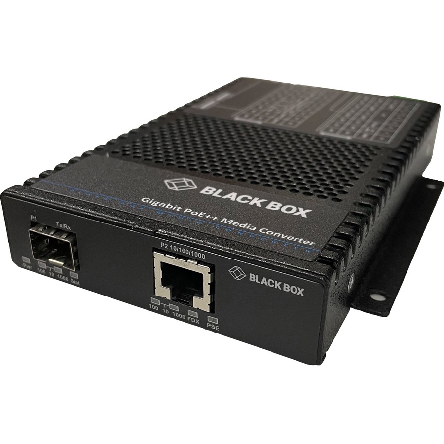 POE++ MEDIA CONVERTER EASILY CONVERTS 10/100/1000BASE-T TO 1000BASE-X OR 100BASE