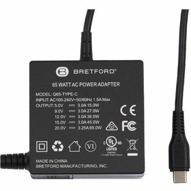 USB-C POWER ADAPTER, SUPPORTS UP TO 65W DEVICES