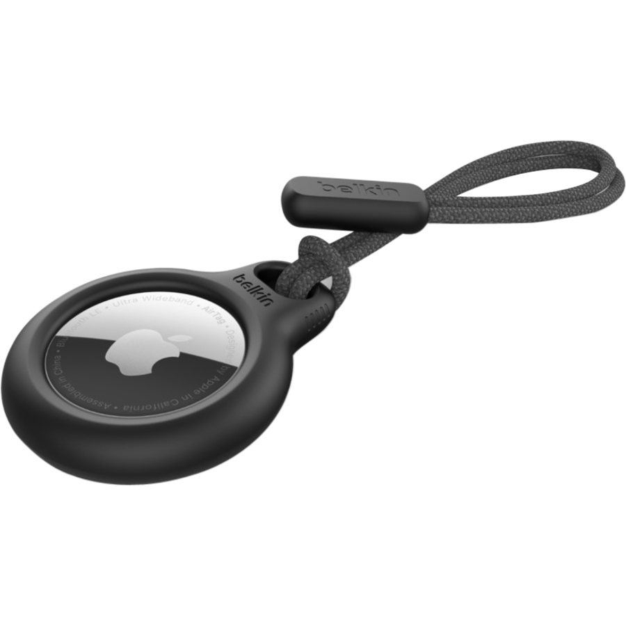 SECURE HOLDER WITH STRAP FOR AIRTAG - BLACK