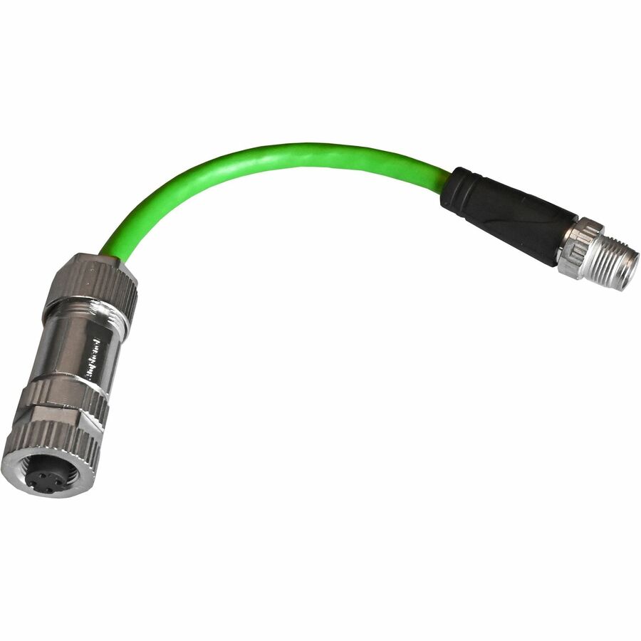 Digi 76002109 TX64 Rail Ethernet Adapter Cable, M12 D-Code Female to M12 X-Code Male