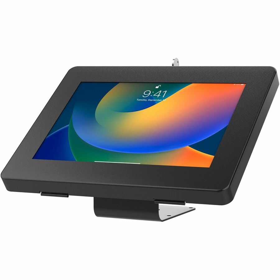 CTA VESA CURVED STAND & WALL MOUNT W/ UNIVERSAL SECURITY ENCLOSURE (BLACK)