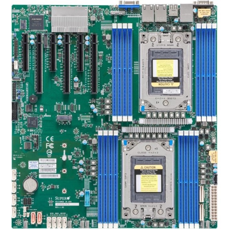 Carte de serveur Supermicro H12DSI-NT6 à double socket AMD EPYC 7003 7002 - SP3 E-ATX - 2x 10GbE RJ45 - Boîte de vente au détail (MBD-H12DSI-NT6-O)
