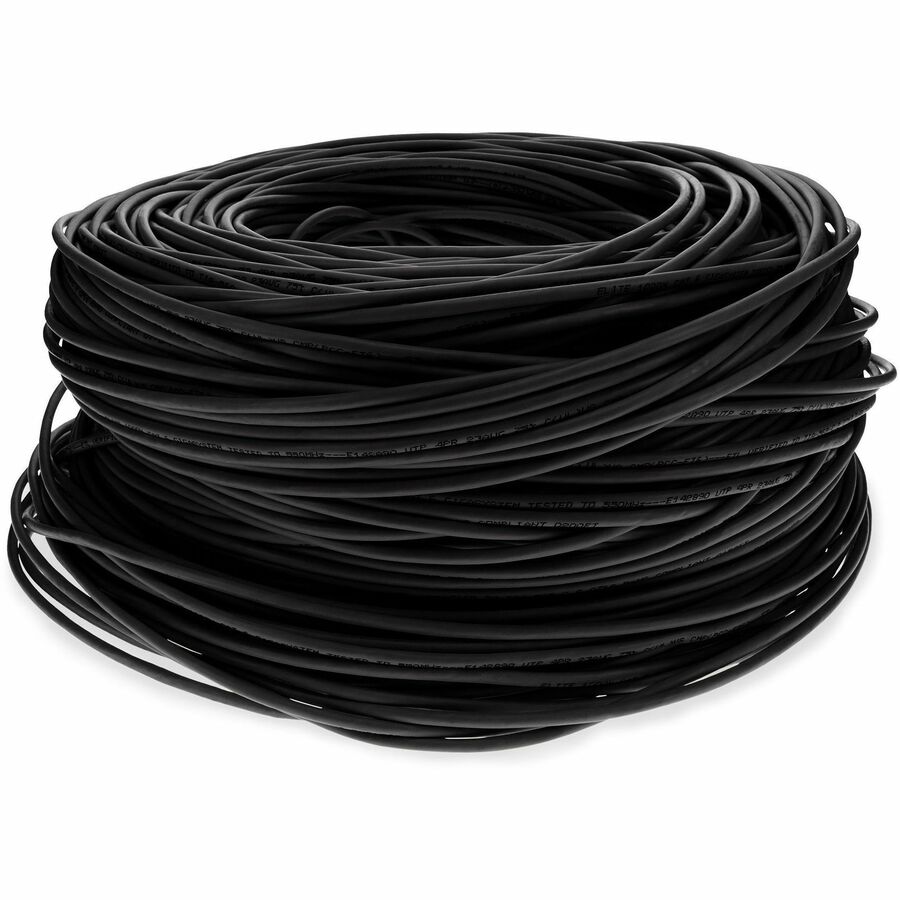 1000FT NON-TERMINATED BLACK CAT 6 PVC BULK CABLE
