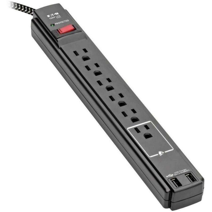 EATON TRIPP LITE SERIES SAFE-IT 6-OUTLET SURGE PROTECTOR, 2 USB CHARGING PORTS,