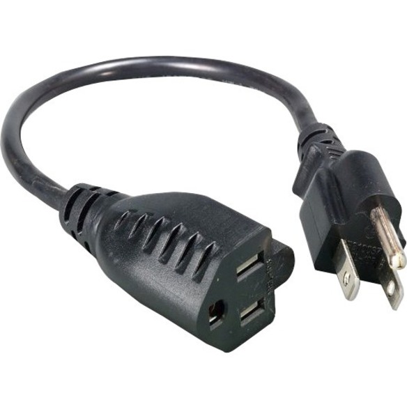 NEMA 5-15P MALE TO NEMA 5-15R FEMALE 14/3 AWG 15A 125V BLACK POWER CORD 6FT