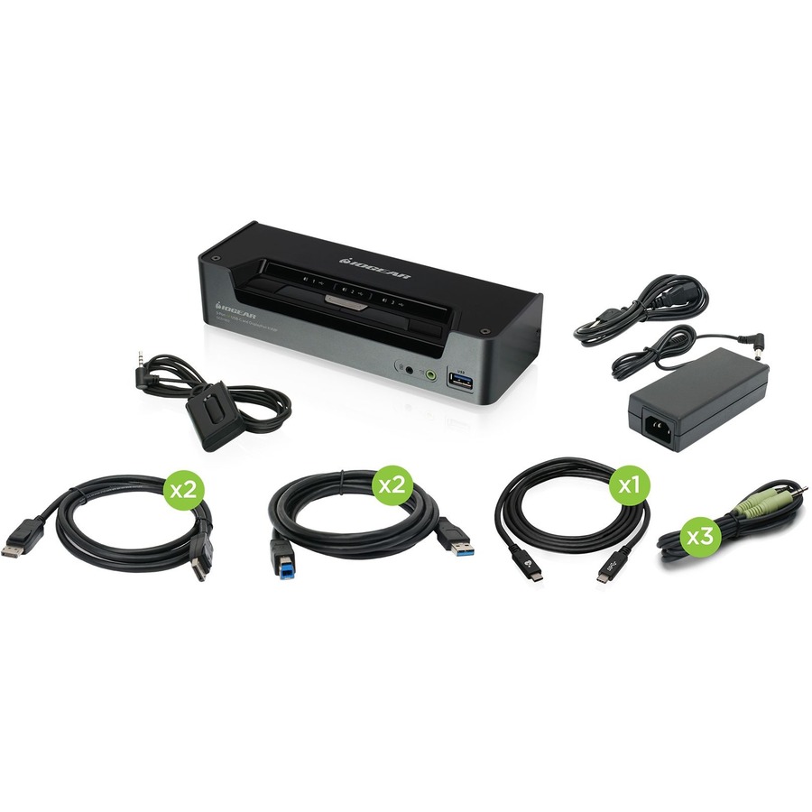 IOGEAR 3-Port 4K USB-C/DP KVMP TAA Compliant | USB-C, 4K, Desktop