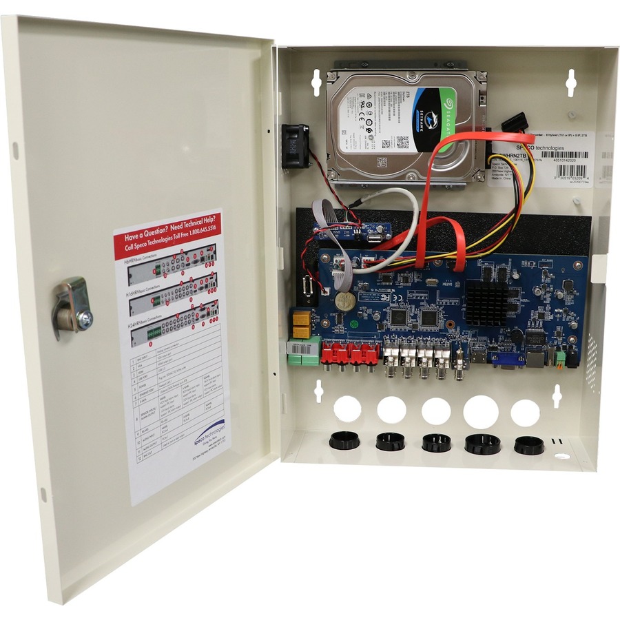6 CH. WALL-MOUNT HYBRID RECORDER, 4TB, NDAA