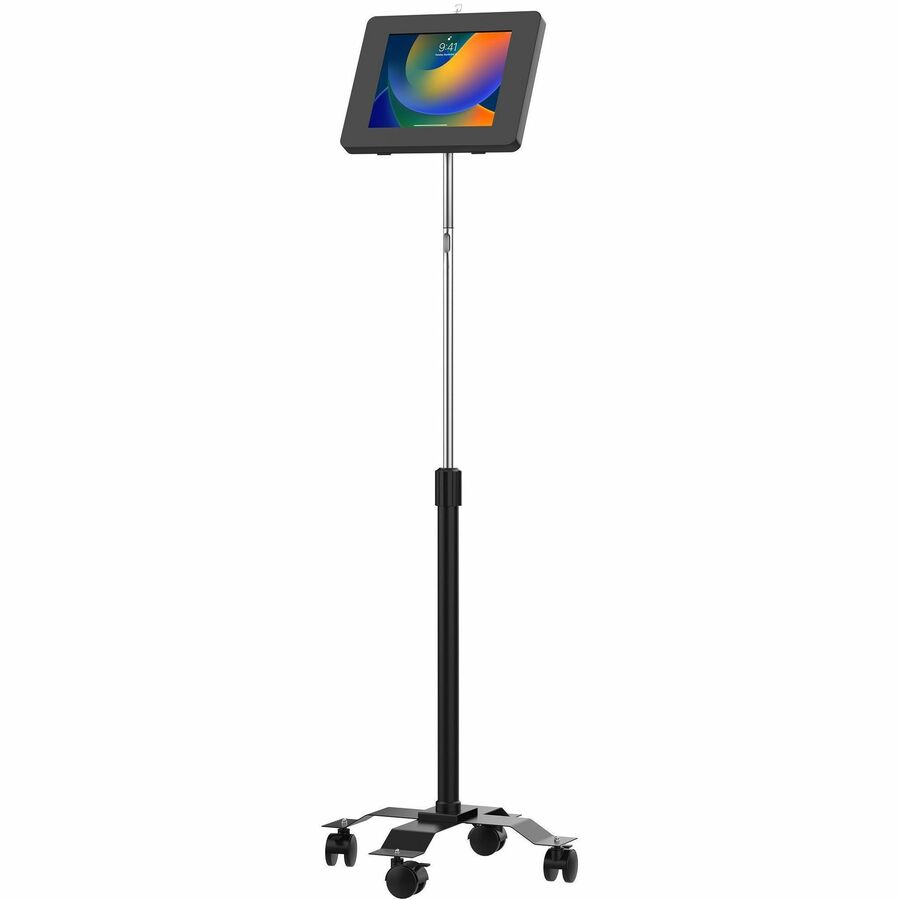 COMPACT MOBILE FLOOR STAND WITH UNIVERSAL SECURITY ENCLOSURE (BLACK)