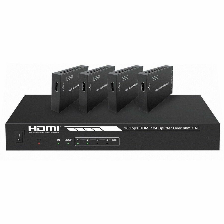 MONOPRICE BLACKBIRD 4K HDMI 2.0 1X4 SPLITTER EXTENDER --COMPLETE SOLUTION KIT--