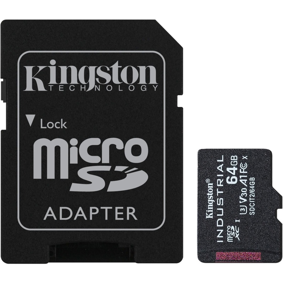 64GB MICROSDXC INDUSTRIAL C10 A1 PSLC CARD + SD ADAPTER