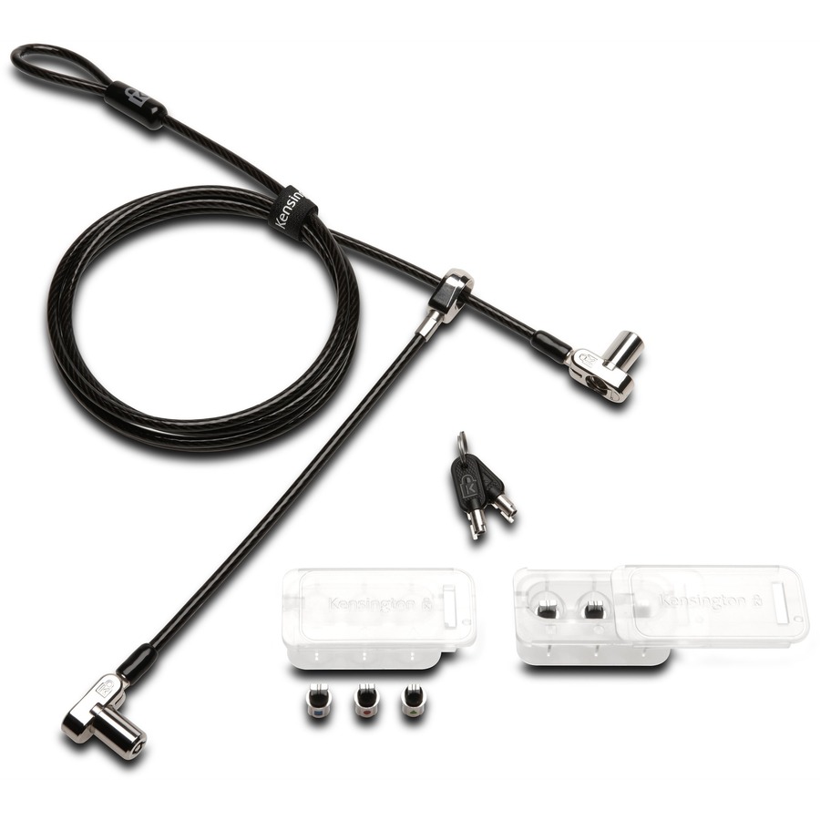 UNIVERSAL 3-IN-1 KEYED CABLE LOCK - TWIN LOCKHEADS - KEYED DIFFERENT