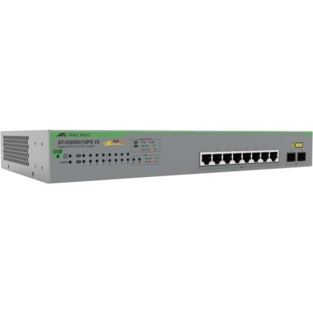 GIGABIT WEBSMART SWITCH, 8X 10/100/1000-T POE+, 2X SFP PORTS AND SINGLE FIXED PS
