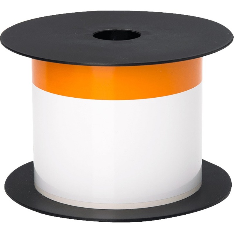 3INX5IN TT ANSI/OSHA BLANK 3/4IN ORANGE HEADER WHITE VINYL LABEL (USE BMSLPR03XX