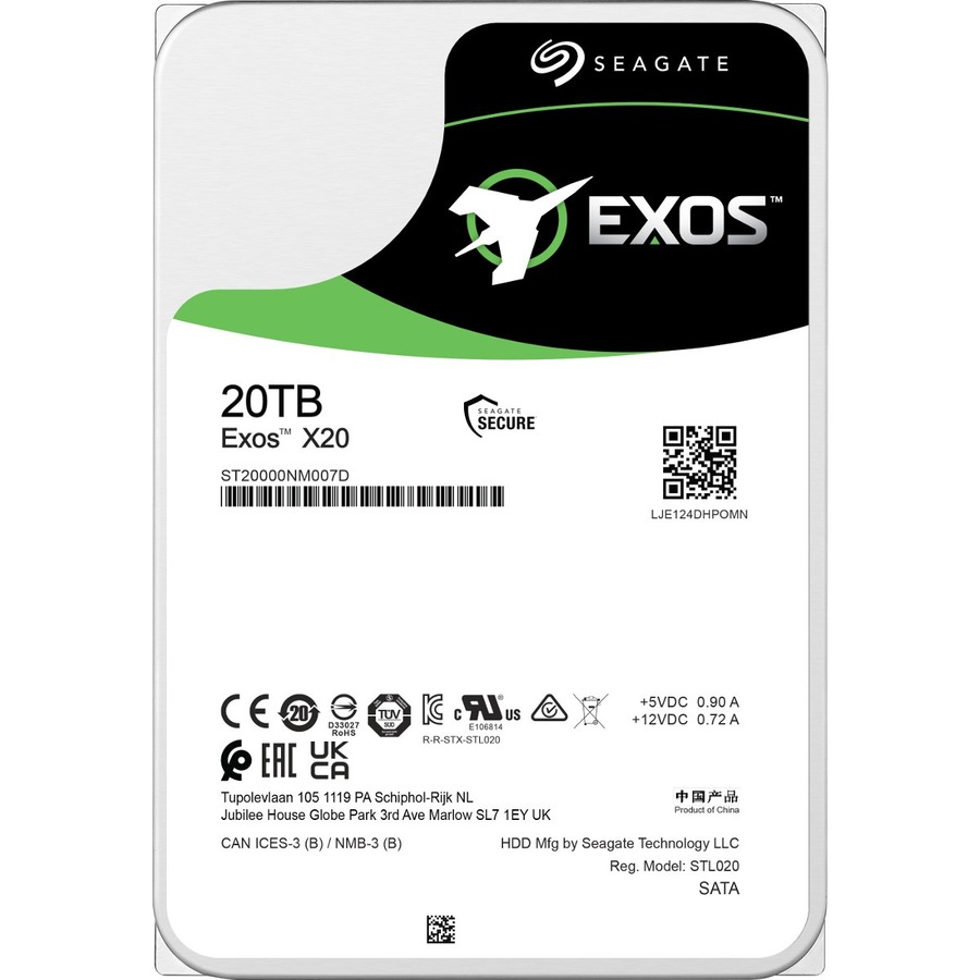 Seagate Exos X20 20 To SATA HDD SATA 6 Gb/s 7200 tr/min (ST20000NM007D)
