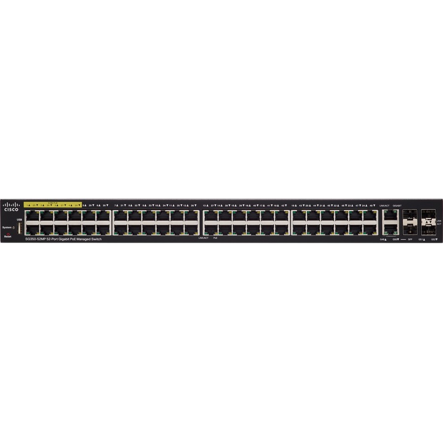 CISCO SG350-52MP 52-PRTGBMAX-POEMNGDSWITCH REMANUFACTURED