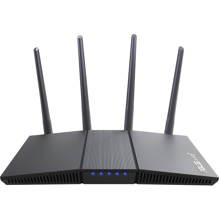 ASUS (RT-AX1800S) - Routeur de bureau Wi-Fi 6 bibande sans fil | IEEE 802.11ax | bande ISM 2,40 GHz, bande UNII 5 GHz | 4 x antennes (4 x externes) | vitesse sans fil 225 Mo/s | 4 x ports réseau, 1 x port bande large | Gigabit Ethernet, VPN pris en charge