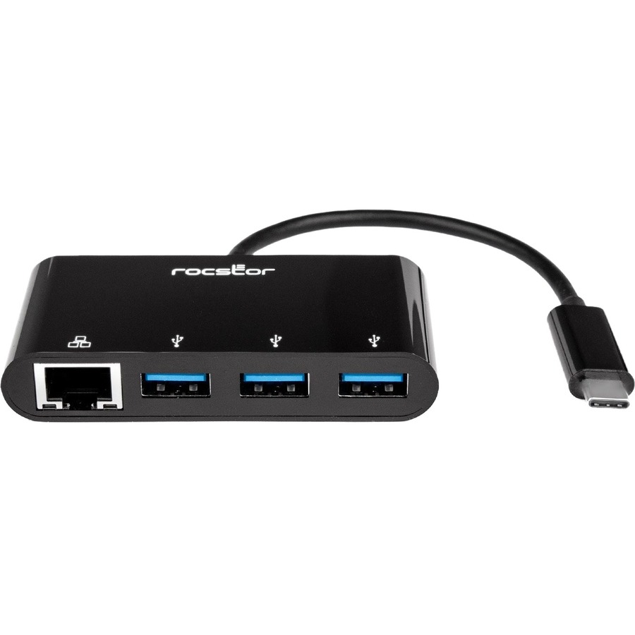 PREMIUM 3 PORT USB-C HUB WITH GIGABIT ETHERNET USB C TO 3X USB-A USB 3.0 HUB WIT