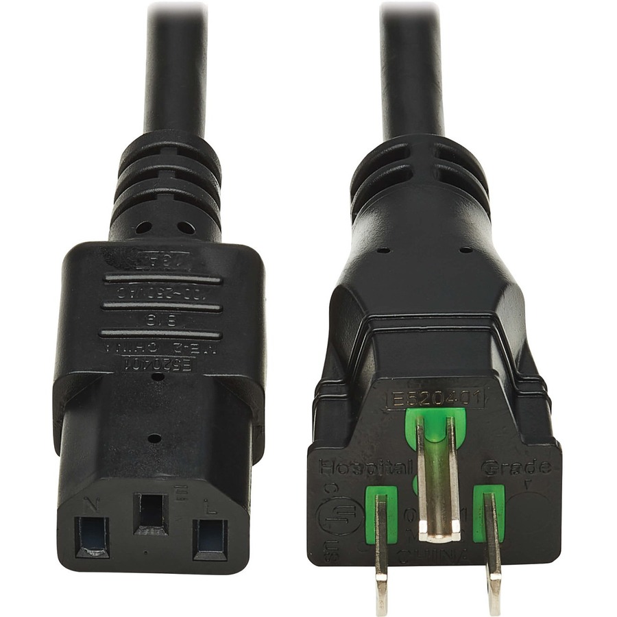 Eaton Tripp Lite Series Safe-It Antibacterial Hospital-Grade Power Cord, 5-15p T