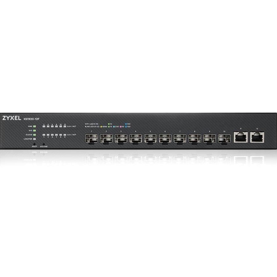 XS1930-12F 10-PORT SFP+ SMART MANAGED SWITCH W/2 10GBE UPLINK NEBULAFLEX