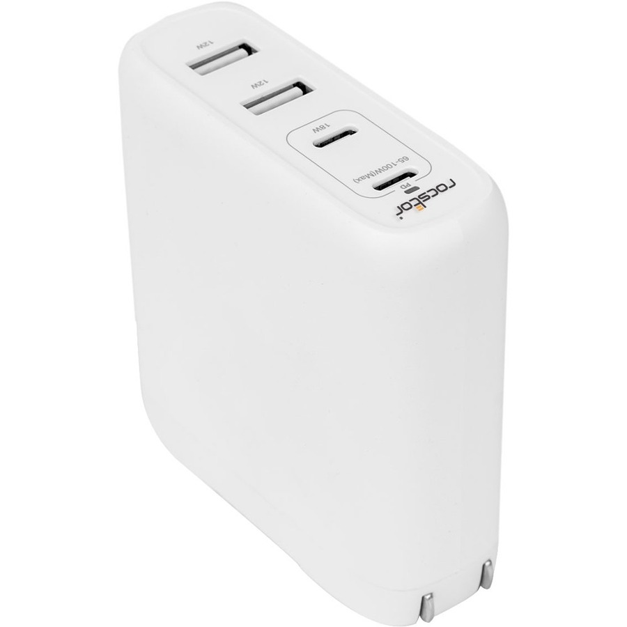 ROCSTOR 100W 4-PORT SMART USB-C POWER AC ADAPTER CHARGER - 2X USB-C & 2X USB TYP