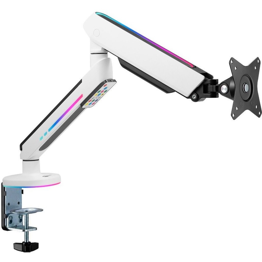 SIIG SINGLE MONITOR DESK MOUNT W RGB LIGHTING FITS 1734IN, UP TO 19.8 LBS, GAS