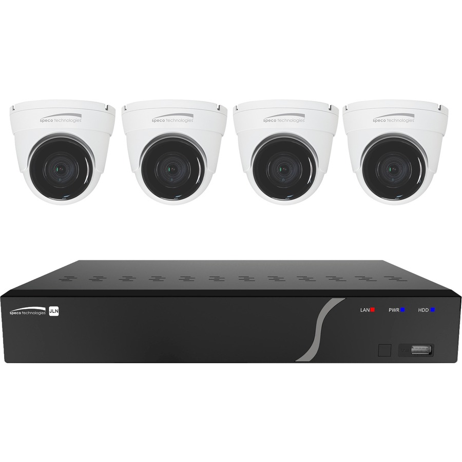4CH H.265 NVR WITH 4 OUTDOOR IR 5MP IP CAMERAS, 2.8MM FIXED LENS, 1TB KIT, NDA N