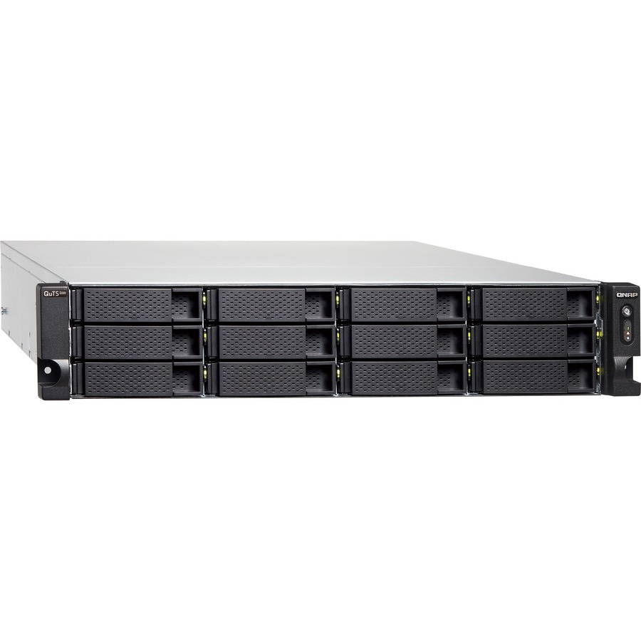 Serveur NAS QNAP TS-h1886XU-RP R2 12 baies monté en rack (TS-h1886XU-RP-R2-D1622-32G-US) (Sans disque), 12 baies de lecteur SATA 6 Gb/s 3,5 pouces, 6 emplacements SSD SATA 6 Gb/s 2,5 pouces , prend en charge la connectivité 10 GbE et quatre 2,5 GbE, processeur quadricœur Intel® Xeon® D-1622, 32 Go UDIMM DDR4 ECC (2 x 16 Go)