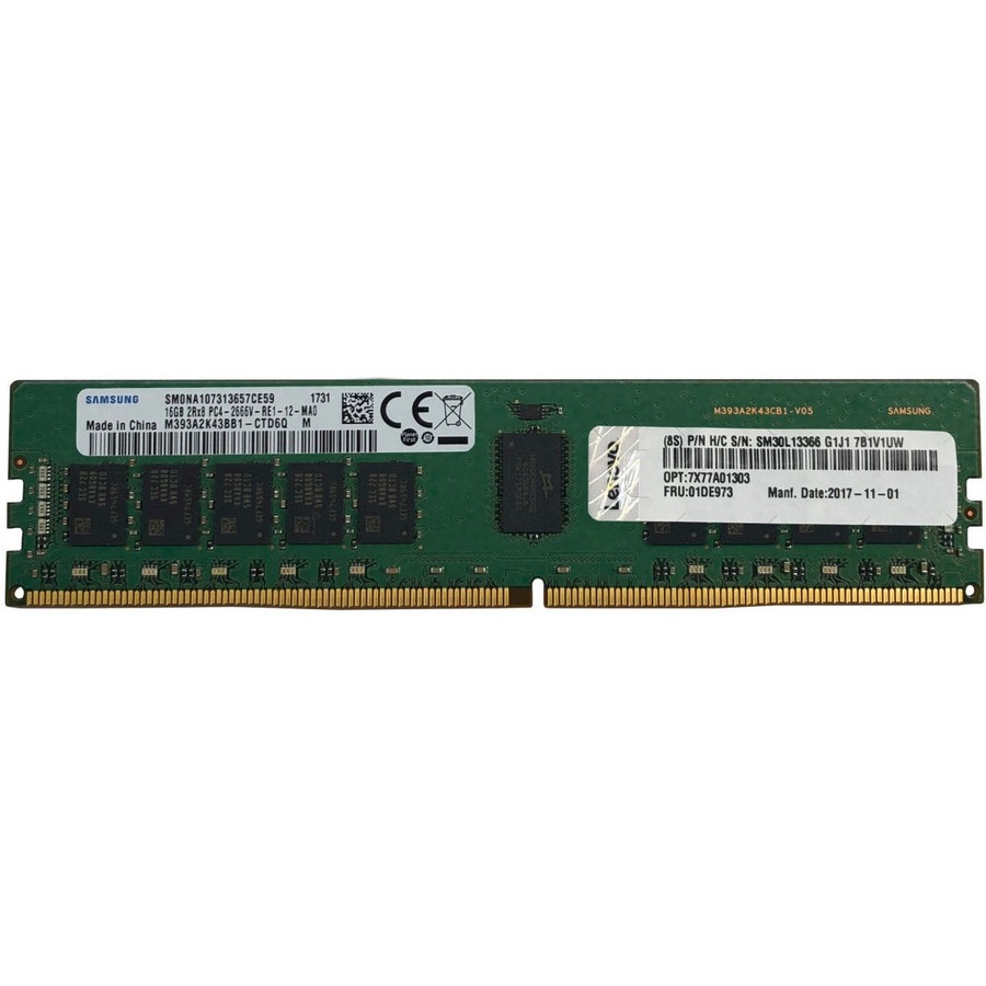 Lenovo 8GB TruDDR4 Memory Module - For Server, Rack Server - 8 GB - DDR4-3200/PC4-25600 TruDDR4 - 3200 MHz Single-rank Memory - 1.20 V - ECC - Unbuffered - 288-pin - DIMM
