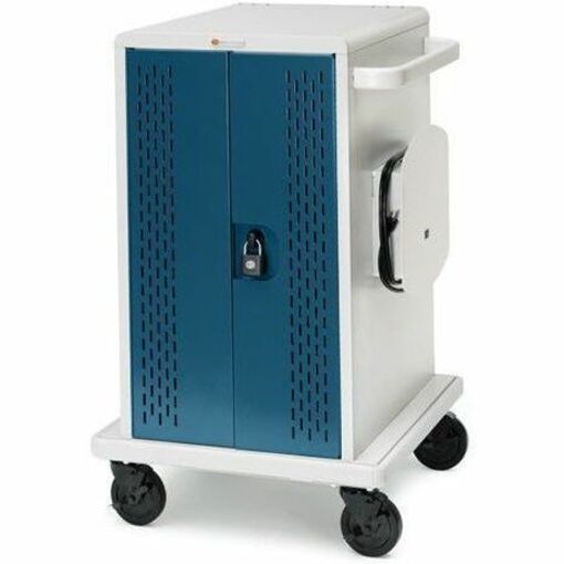 42-UNIT CORE M CART WITH INTELLIGENT CHARGING, CONCRETE/TANGERINE