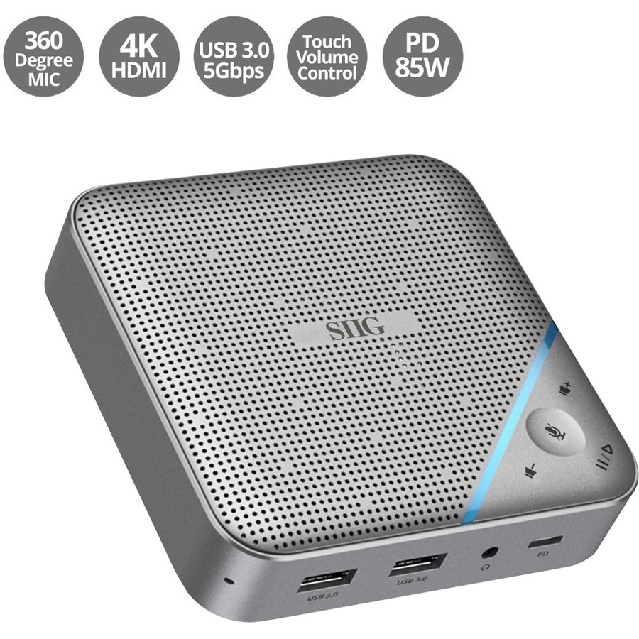 USB-C Connectivity USB-C Multitask Mini Dock with Conference Speaker, 4k Hdmi, O