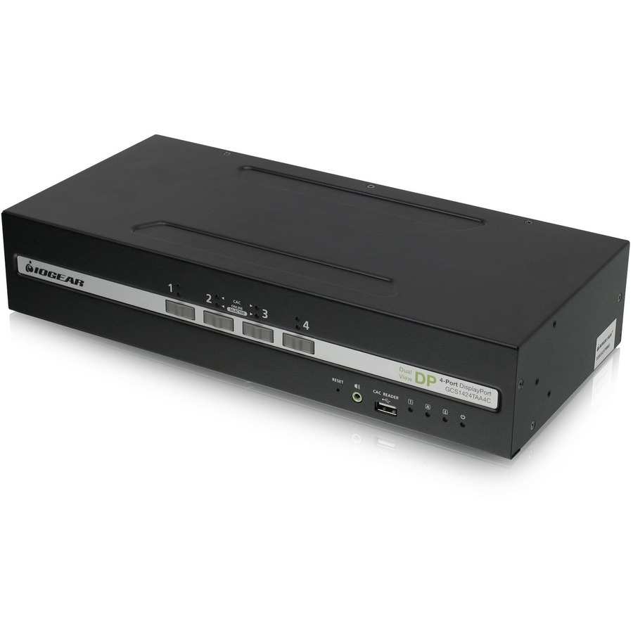 4-PORT DUAL VIEW SECURE KVM SWITCH W/DISPLAYPORT/HDMI/AUDIO AND CAC SUPPORT
