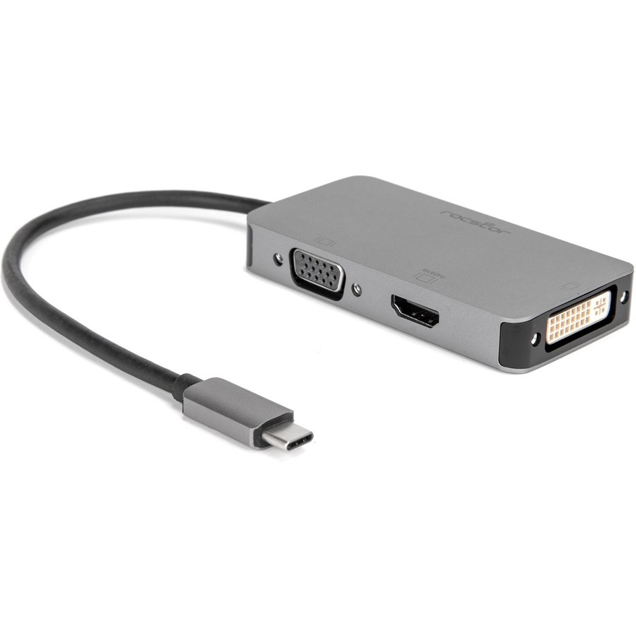 ROCSTOR PREMIUM USB-C MULTIPORT VIDEO ADAPTER 4K 60HZ/1080P 3X1 USB-C VIDEO ADAP