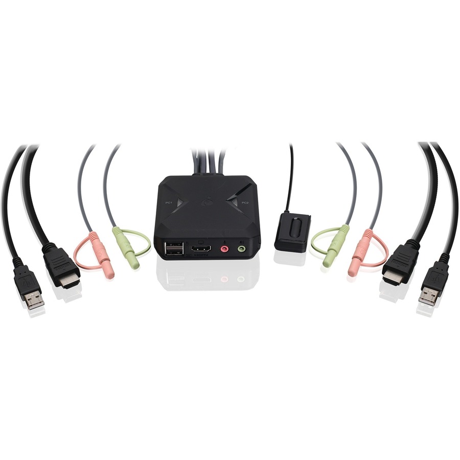 2-PORT 4K@60HZ UHD KVM SWITCH WITH HDMI, USB AND AUDIO CONNECTIONS. FOR 2 PC SHA