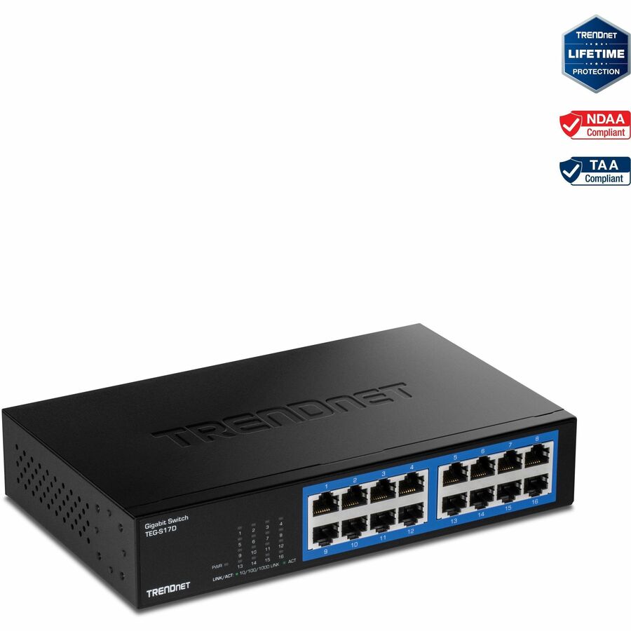 16-PORT GIGABIT DESKTOP SWITCH /W METAL CASE