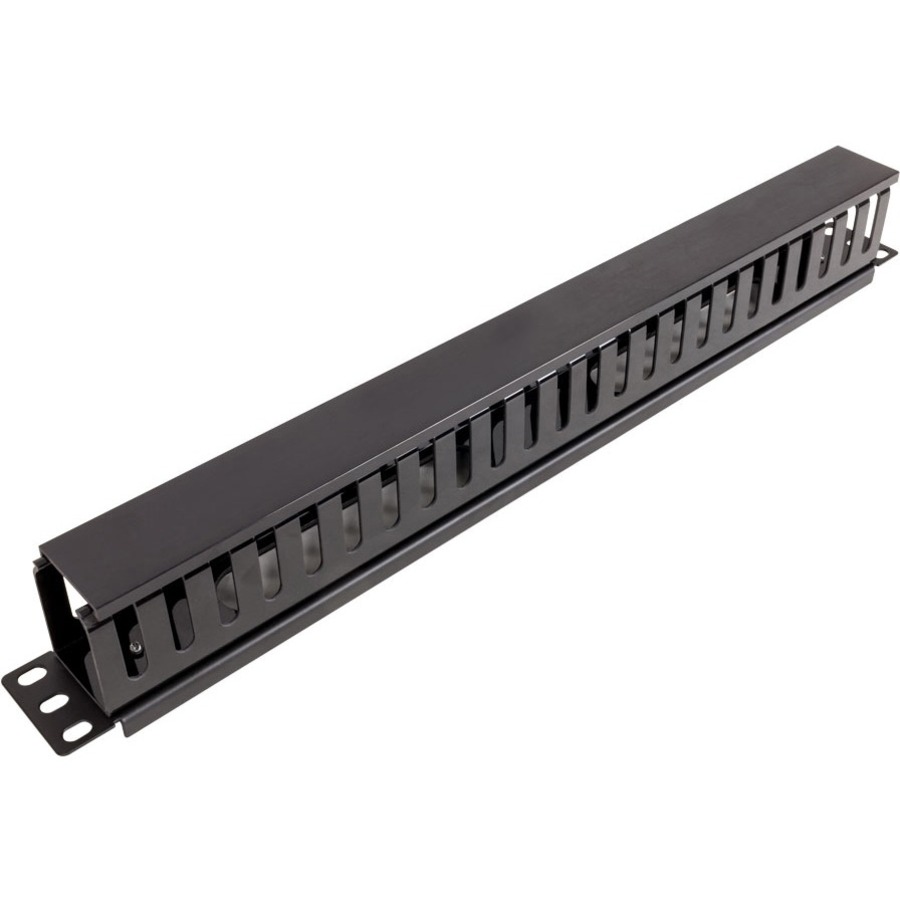 1U HORIZONTAL PLASTIC CABLE DUCT WITH COVER (2.5IN DEEP)