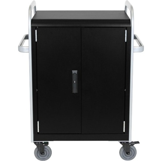 24X LINK CART, NETWORK READY W/ BACK DOORS, RED/ALUMINUM.