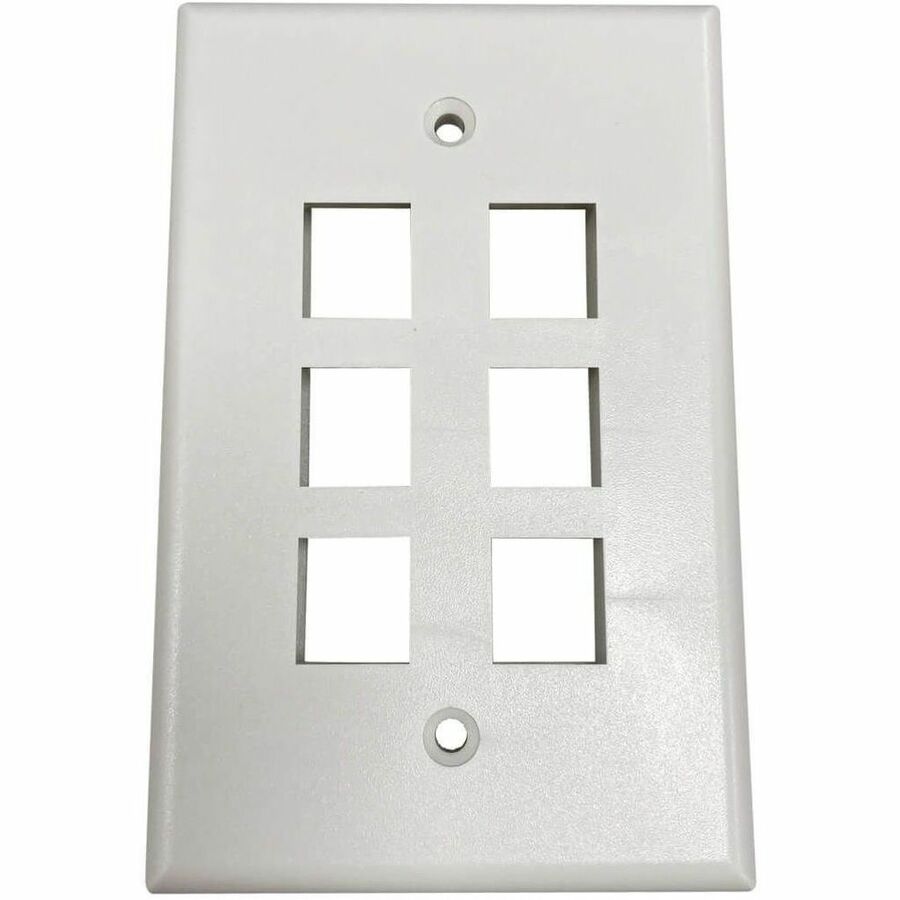 EATON TRIPP LITE SERIES SAFE-IT 6-PORT SINGLE-GANG KEYSTONE WALL PLATE, ANTIBACT