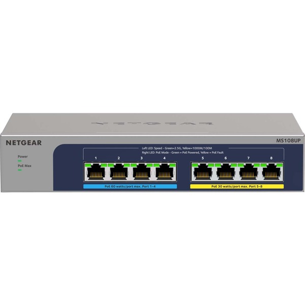 NETGEAR (MS108UP-100NAS) 8-port PoE++ Multi-Gigabit 2.5G Switch