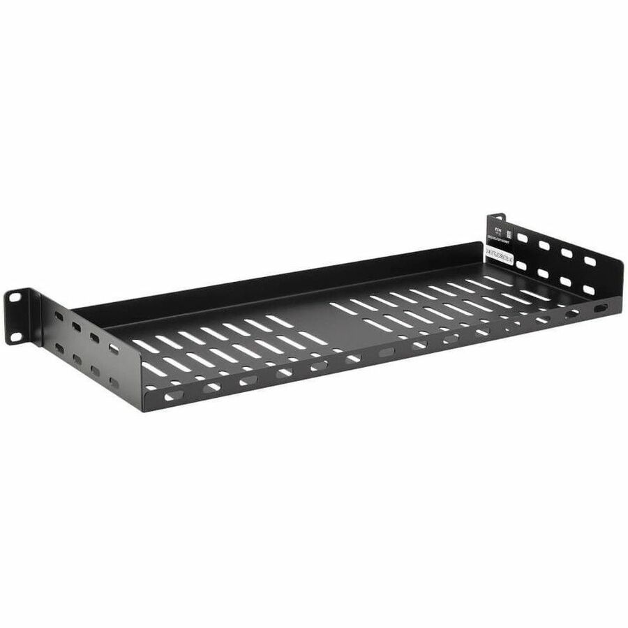 Tripp Lite by Eaton SmartRack SRSHELF2P1USHRT Rack Shelf - For Data Center, Server, Router, Networking - 1U Rack Height - Rack-mountable - Black Powder Coat - Cold-rolled Steel (CRS) - 18.14 kg Maximum Weight Capacity