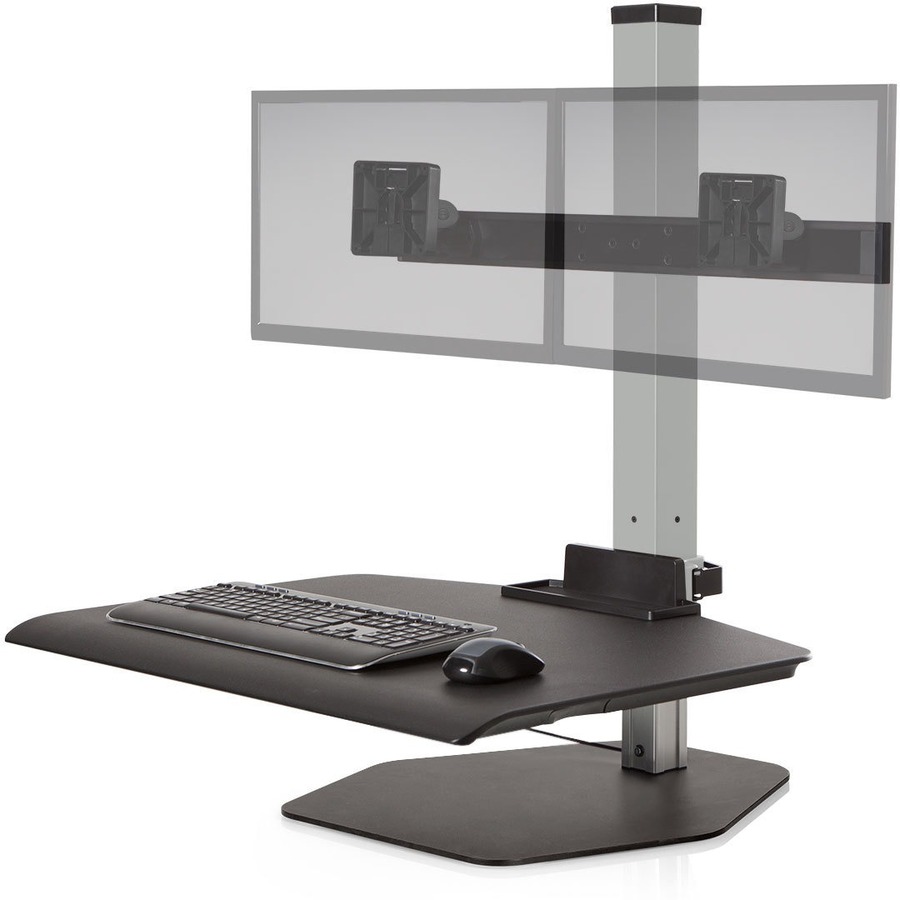THE WINSTON WORKSTATION DUAL SIT-STAND CONVERTER OFFERS 17" HEIGHT ADJUSTMENT WI