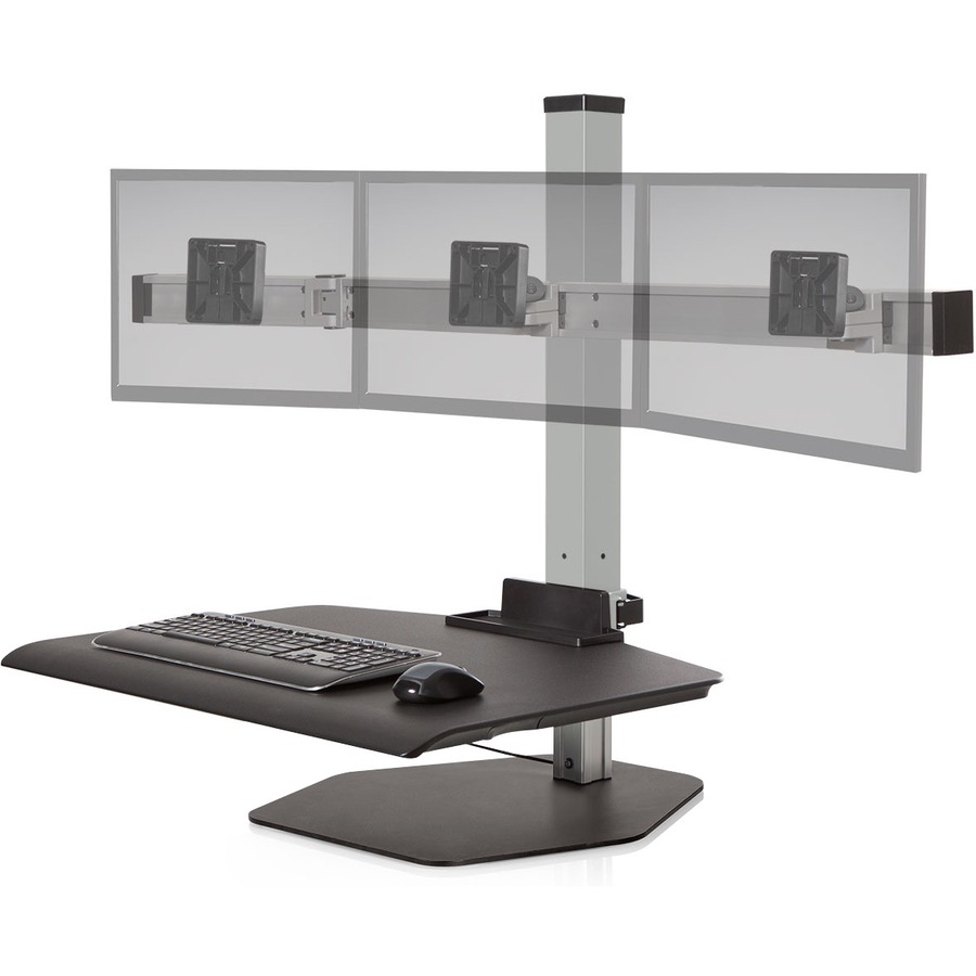 THE WINSTON WORKSTATION TRIPLE SIT-STAND CONVERTER RETROFITS TO ANY DESK WITH A