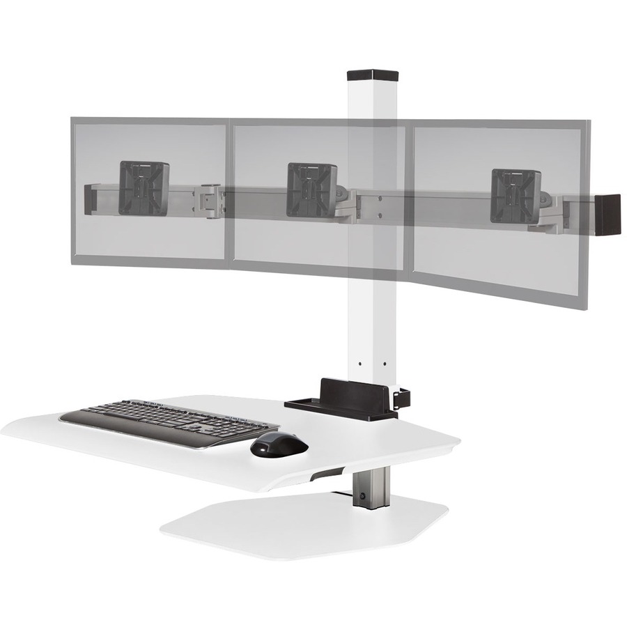 THE WINSTON WORKSTATION TRIPLE SIT-STAND CONVERTER RETROFITS TO ANY DESK WITH A