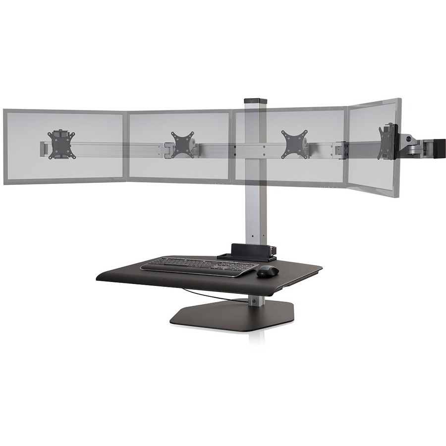 THE WINSTON WORKSTATION QUAD SIT-STAND CONVERTER OFFERS 17" PNEUMATIC HEIGHT ADJ