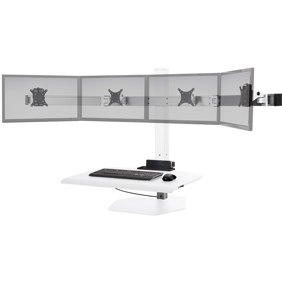 THE WINSTON WORKSTATION QUAD SIT-STAND CONVERTER OFFERS 17" PNEUMATIC HEIGHT ADJ