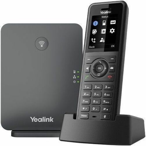 Yealink W77P IP Phone - Cordless - Corded - DECT - Desktop, Wall Mountable - Black, Classic Gray - VoIP - 1.8" LCD - 1 x Network (RJ-45) - PoE Ports