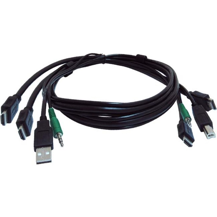 SECURE KVM CABLE - EACH END (1) USB, (2) HDMI, (1) 3.5MM AUDIO, 6-FT. (1.8-M)