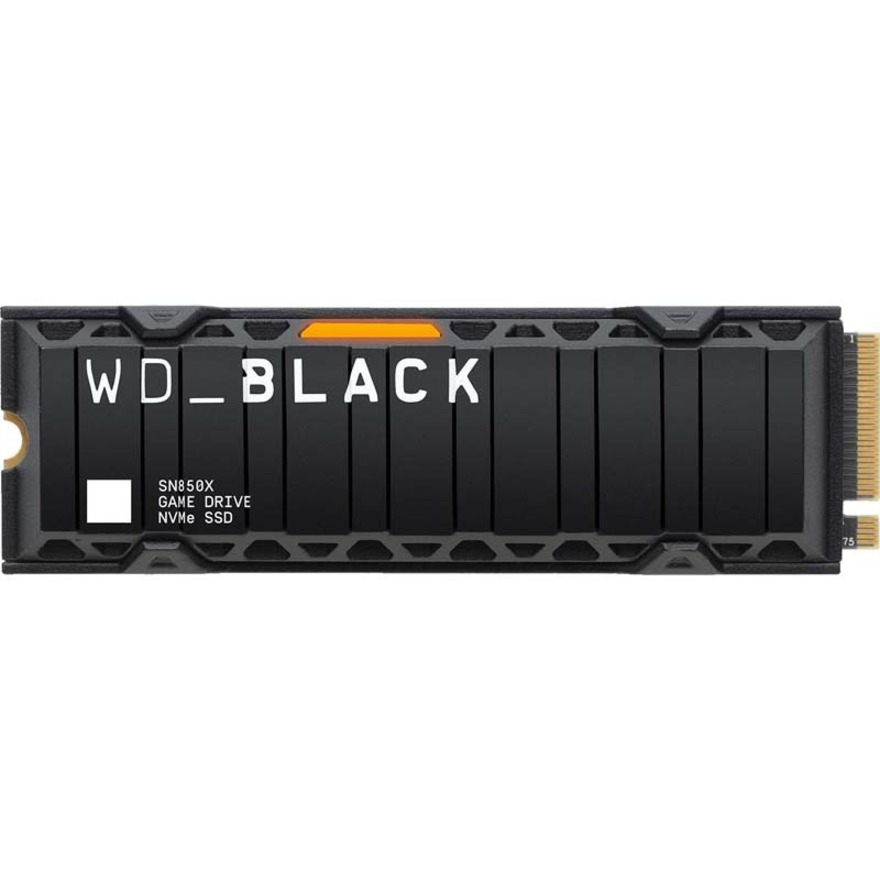 WD Black SN850X - Disque électronique PCIe NVMe M.2 de 1 To avec dissipateur thermique PCIe Gen4 2280 Lecture: 7 300 Mo/s, écriture : SSD 6 300 Mo/s (WDS100T2XHE)