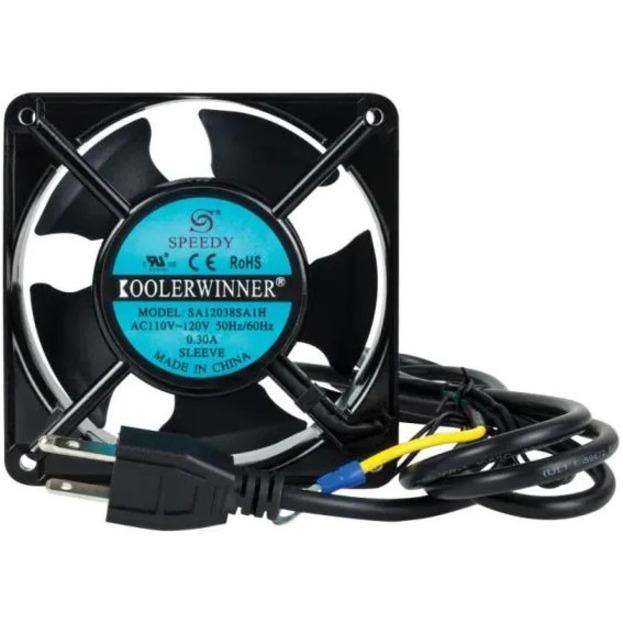 FAN (FOR WALLMOUNT RACKS): ALUMINUM 120 MM, INTEGRATED GROUNDING CABLE, OIL BEAR