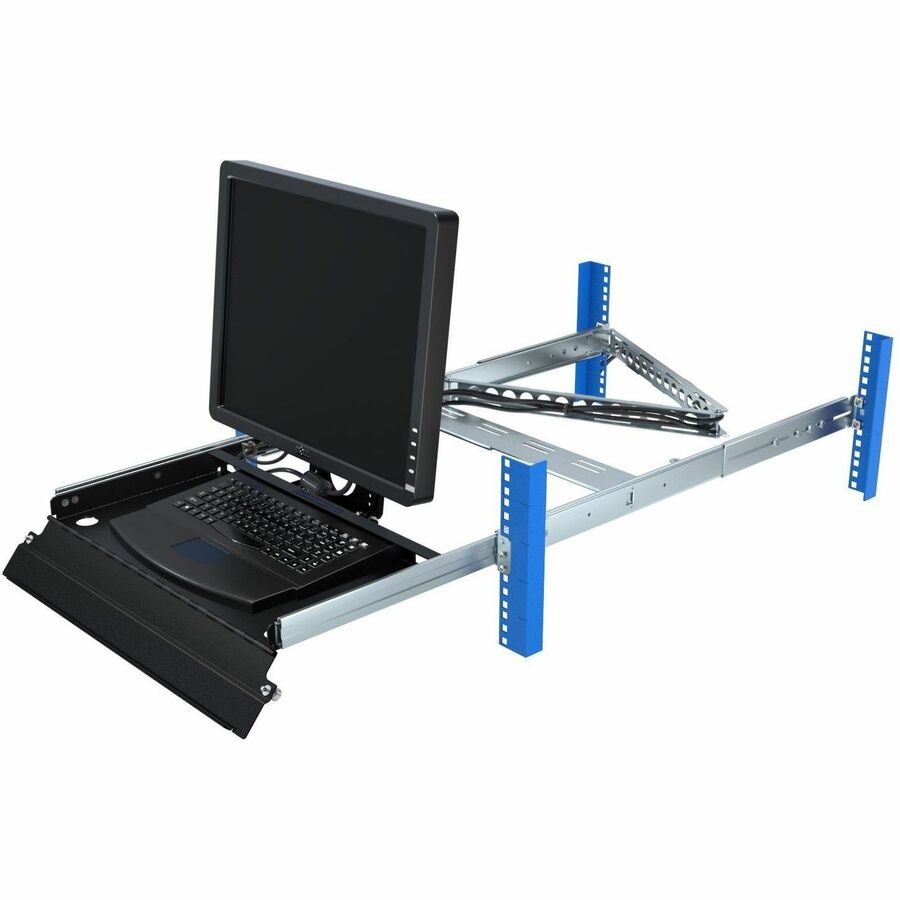 2U 4POST SLIDING RACKMOUNT MONITOR AND KEYBOARD TRAY. WORKS WITH ANY 15 INCH TO
